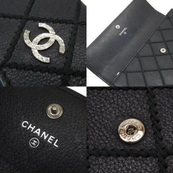Authentic CHANEL CC Wild Stitch Lambskin Wallet on Chain Shoulder Crossbody - Picture 13 of 15